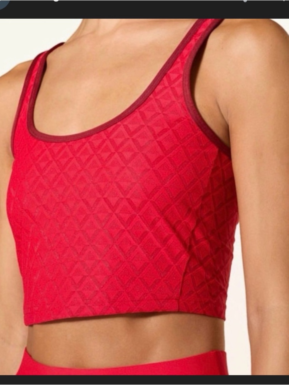 lululemon athletica Red Textured Crop Tank